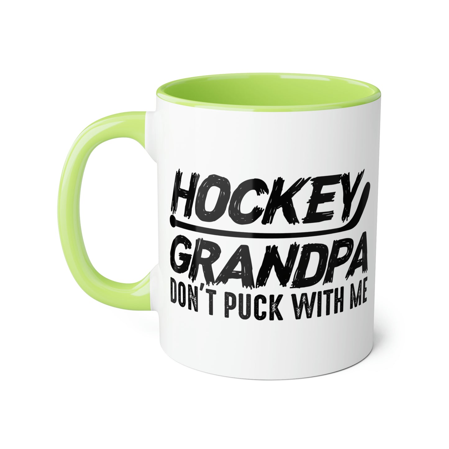 Don't Puck with Grandpa Accent Mugs, 11oz