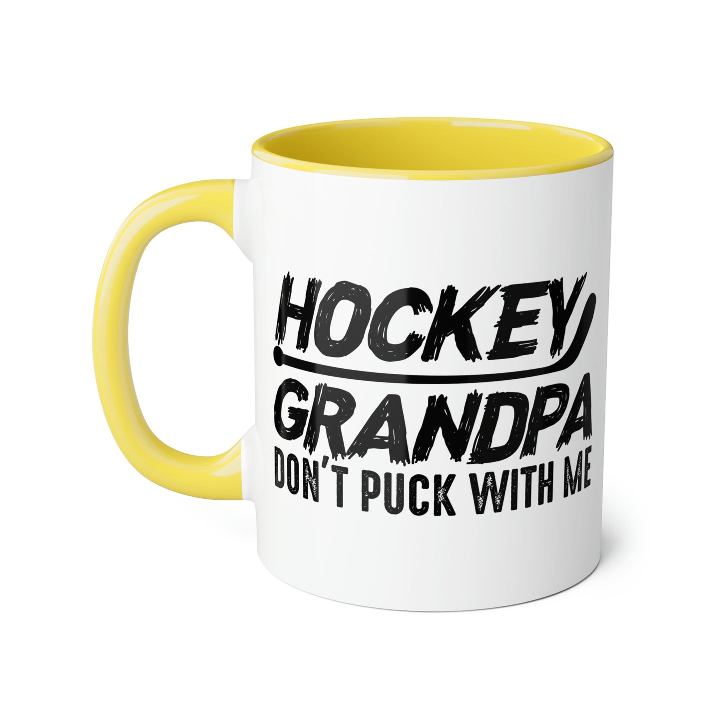 Don't Puck with Grandpa Accent Mugs, 11oz