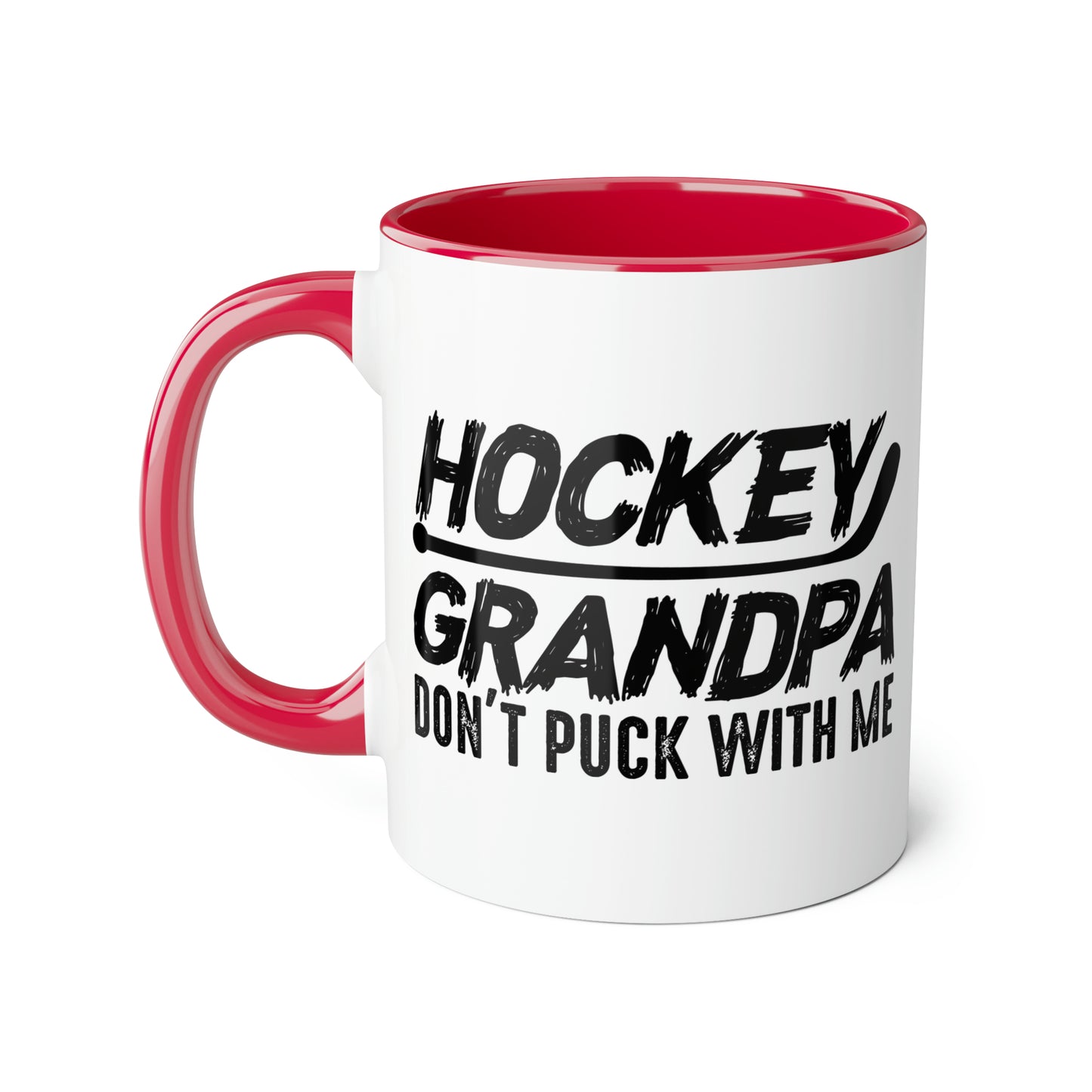 Don't Puck with Grandpa Accent Mugs, 11oz