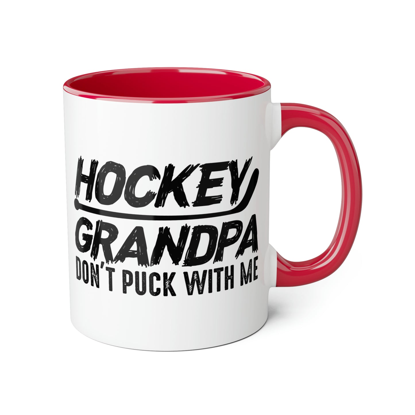 Don't Puck with Grandpa Accent Mugs, 11oz
