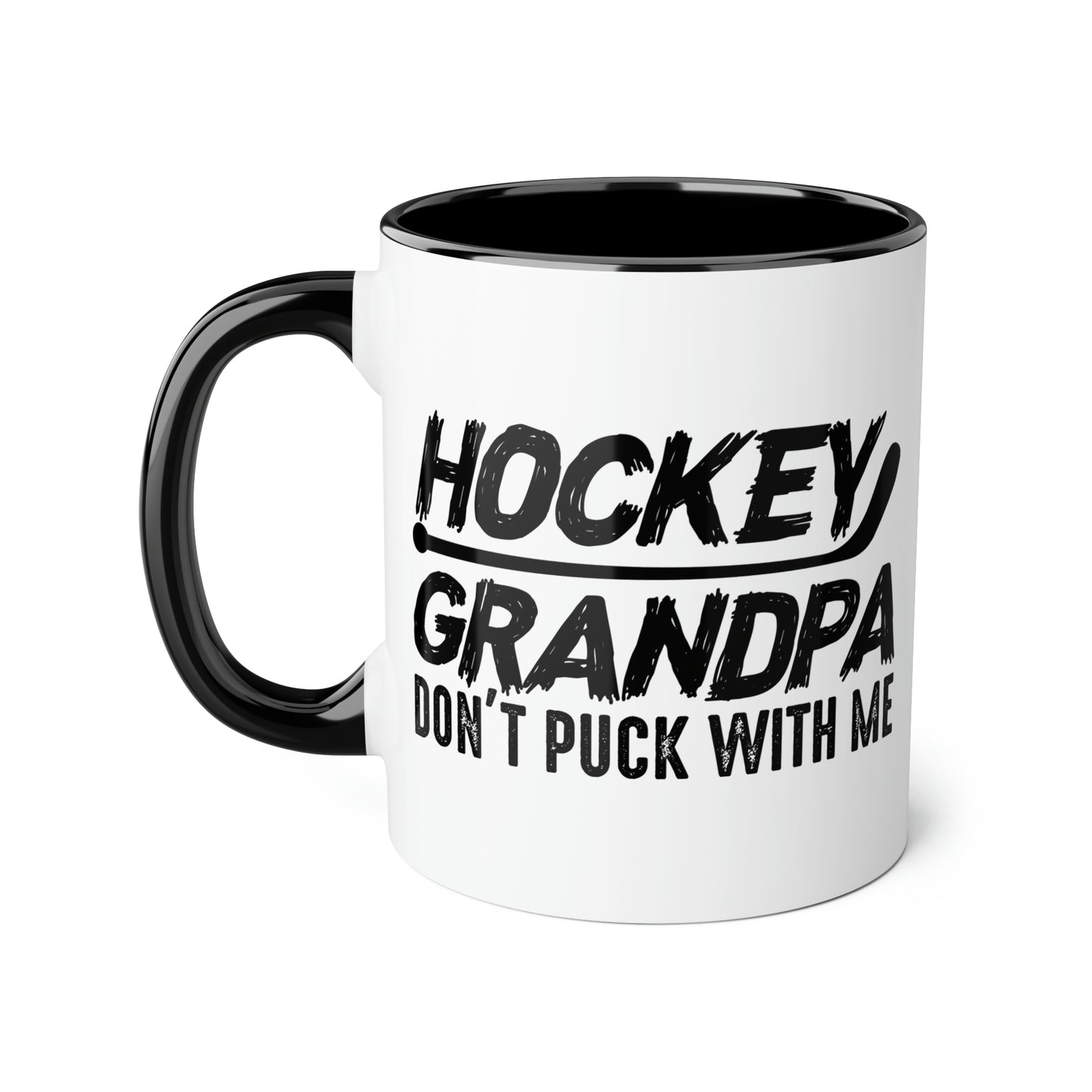Don't Puck with Grandpa Accent Mugs, 11oz