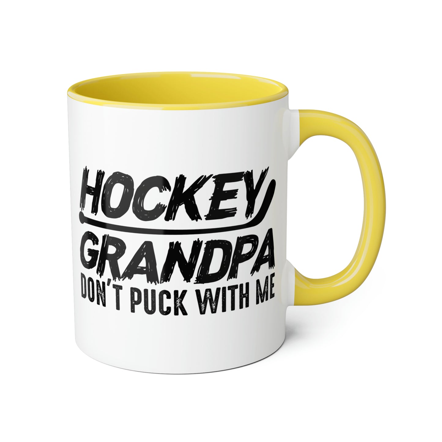 Don't Puck with Grandpa Accent Mugs, 11oz