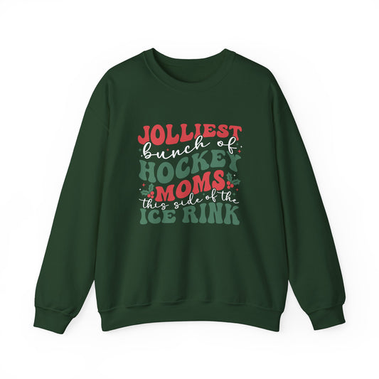 Jolliest Bunch of Hockey Moms Adult Crewneck